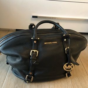 Michael Kors black leather medium satchel